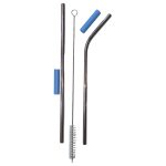 Stainless steel straw set